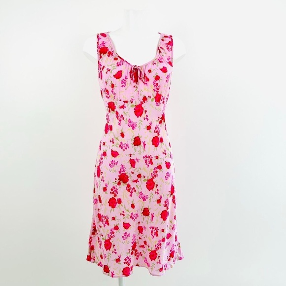 90s Y2k Vintage NEXT babydoll Dress UK12 Pink Florals Cottagecore Fairycore - Picture 4 of 7